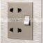 Top quality 2 gang 2 pole socket with switch with CE,CB,ROHS,SASO cetification