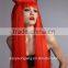 New Halloween wig with horn, Long red cheap synthetic party wigs