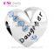 X121C European Hot Sale DIY Heart Love Charm