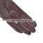 Simple and lovely purple threading bowknot threading girls sheepskin leather glove