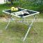 Outsunny Roll Up Top Aluminum Camp Portable Camping Picnic Table w/ Carrying Bag - 45" x 28" - Black