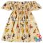 Latest Style Fashion Off Shoulder Boutique Dress Flower Ruffle Long One Piece Dress