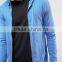 Hot Sale Custom With Fixed Hood Side Pockets Blue Men's Lightweight 100% Organic Cotton Casual Slim Plus Size Zipper Hoodies