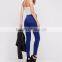 High Waist Pants Royal Blue Sexy Skinny Pants Party Shiny Legging Long trousers 100% Polyester