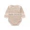 2017 Hot Selling Organic Cotton Plain Baby Boys Girls Romper Long Sleeves Set OEM Service