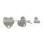 Stainless Steel Earring Findings Ear Studs Studs Heart Silver Tone 8.0mm x 8.0mm