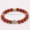 Crystal Clear Agate Bead Bracelet with Buddha Head Accessories Bead Bracelet Jewelry