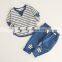 B22616A Children's clothing striped suit embroidery fashion trend baby cotton children's clothing suit