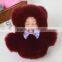 Newest rex rabbit fur pom pom keychain