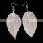 Fashion Real Natural Leaf 24K Gold Leaf Earring