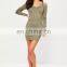 Green Rib Twist Shoulder Detail Bodycon Mini Dress in Slim Fit