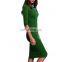 Women's Dark Blue Princess Line Round Neck Sporty Knit Dress