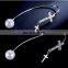 Women Fashion 925 Silver Color Pearl Drop Zircon Earrings