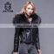 Three color selectable Big Raccoon Collar Lining Ladies Jackets Coats Winter Fashion Sheep Fur And Leahter Overcoat