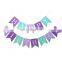 tissue paper pom pom happy birthday banner balloons hanging paper birthday party decoration