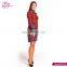 Polyester Fiber Woman One-Piece Latest Design Full Red Dress