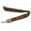 Custom PU Leather High Quality Medal Lanyard Microfiber Strap With Embroidery Logo