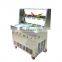 10 fruit container double pan Thailand Rolled Fried Ice Cream Machine / Instant Ice Cream Rolls Machine