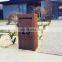 China design outdoor rust surface corten steel waterproof letterbox