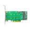 Linkreal Add on Cards PCIe M.2 NVMe Adapter 2 Port PCIe 3.0 x8 to M.2 NVMe SSD Adapter