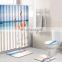 Suitable For Family Bathroom Sets With Polyester Shower Curtain And Doormats Rugs Bathroom Custom Shower Curtain Sets