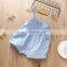 Children's clothing cotton and linen sling romper 6-color one-piece