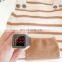 2020 Ins Autumn Striped Sleeves Knitting Baby Bodysuits