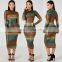 LAITE D2113 2020 Autumn Women Casual Dresses Ladies Stripe Gradients Dresses Women Dress
