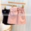 INFANT toddler baby girl skirts leather pu leather black pink fall kids skirts children clothing wholesale boutiques skirt