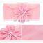 Baby Girl nylon headband Soft Solid Kids flower Hair bands with pearl 12Colors