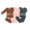 Snug Organic Cotton Baby Pajamas Ribbed Baby Clothes Set Support Mix-Color And Mix- Size