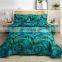 Wholesale Leaves Green Jungle Plant Quilt Sets Summer Quilt Microfiber Ultrasonic Tropical Bedspread Set