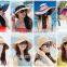 Foldable summer ladies straw hats for holiday women woven sun hats fashion beach paper straw weaving hats