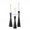 Set of 3 Cone Iron Candlestick Suit Black Candle Holder Set Candle Decorations