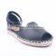 Fashion casual style flat women espadrilles buckle strap shoes within straw outsole