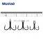Hot sale Mustad TG76 High Carbon Steel Treble Strong Barbed Fishing Hooks sea fishing hooks