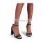 women beautiful color design block high heel ankle strap open toe sandals shoes other colors are available