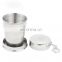 Stainless Steel Collapsible Cup with Keychain, Camping Folding Cup