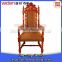 church wood frame furniture king throne chair with armrest made from China