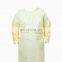 Yellow waterproof disposable non woven pp pe isolation gowns