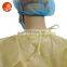 Waterproof Plastic Nonwoven PP+PE Coated Disposable Isolation Yellow Gown 23gms
