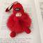 D88Sleeping Baby Doll Keychain Flower Pompom Rabbit Fur Ball Key Chain Fluffy Car Keyring Bag's Key Ring