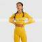New Women Hollow Elastic Tight Short Fitness Gym Sports Seamless Yoga Long-Sleeved Yoga Tops