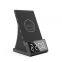 Multifunction 15W Quick Charging Magnetic Wireless Charger Station with Bluetooth Speaker LED Digital Alarm Clock Phone Holder