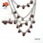 ladies banquet multi layer wine red crystal bead necklace earrings fashion jewelry set