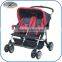 one-hand folding system baby twin pram