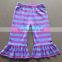 Hot sale classical Solid color 100% cotton girls ruffle pants