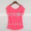 summer fashion sexy sloping shoulder T-shirt with shinning glass stone pocket,breathable clairvoyant T-shirt,china supplier