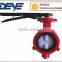 Red Color PTFE Lined Lug Butterfly Valve Hydraulic