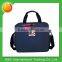 PU leather tram exhibition brief messenger bag with pen loops
